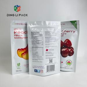 Custom print plastic food grade resealable stand up pouch metallic frosted dried