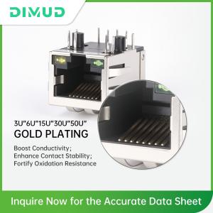 Industrial RJ45 Female Connector 10/100 Base-T with LED 8P8C