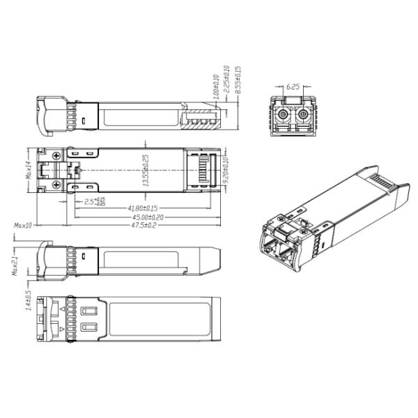 100km 1550nm Cisco Compatible Fiber Transceiver Module 10GBASE eZR