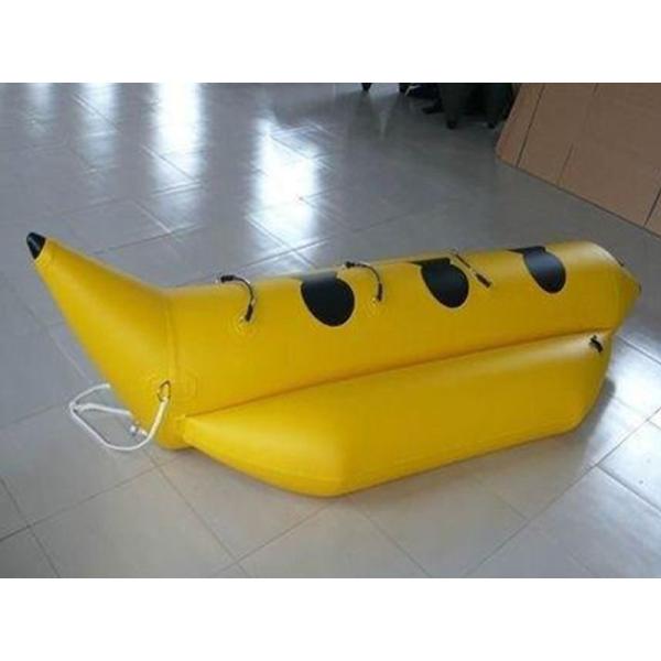 Yellow And Black Inflatable Small Banana Boat For 3 People , Inflatable Water Games