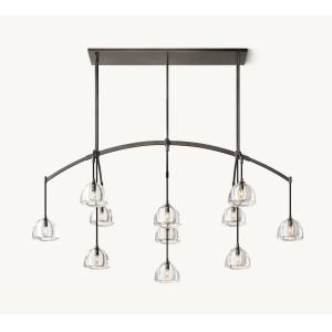 Cheap 72&quot; Crystal Brass Chandelier Customized Hemisphere Chandelier Dimmable for sale