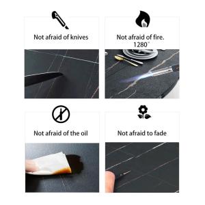 Irregular Marble Steel Dining Table , Unique Marble Dining Table 2400mm Length