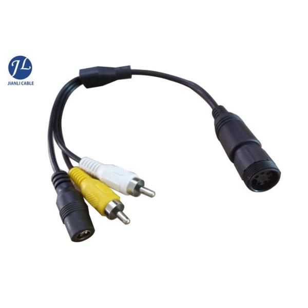 Quality 6 Pin CCTV Security Backup Camera Cable To RCA DC Power Cable For Truck / Bus wholesale