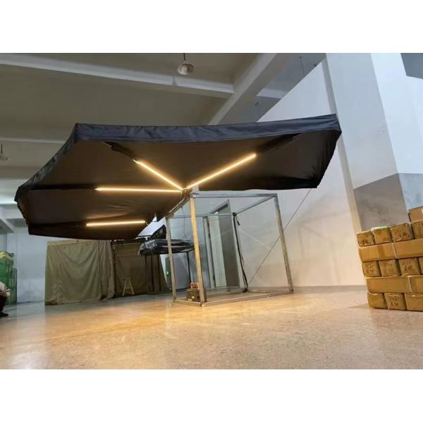Large Space Black 270 Degree Jeep Awning With LED Light 600D Oxford Cloth
