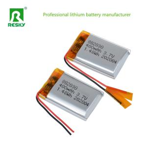 Cheap Compact 3.7v 400mAh Rechargeable Lithium Polymer Battery Power Lithium Ion Cell 802030 with Jst Connector for sale