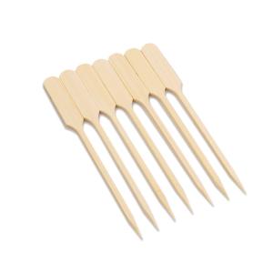 China Customized 9cm Disposable Barbeque Bamboo Paddle Picks Flat Top on sale