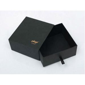 Black Cardboard Paper Box Packaging Storage / Drawer Gift Box Customized Shape