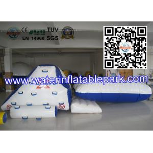 Blue White Inflatable Iceberg With Blob / Inflatable Water Games For Kids ,