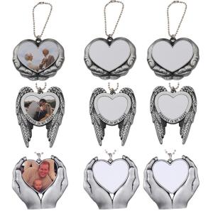 Creative Christmas Ornament Heart In Hands Sublimation Car Charm Pendants Blanks