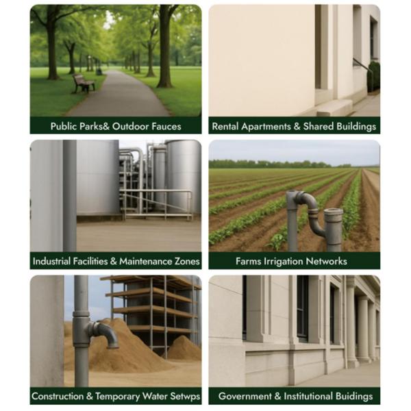 Long Spoute Heavy-duty Brass Double Outlet Tap Extended Body Faucets Brass Faucet 1/2"*3/4"*3/4"