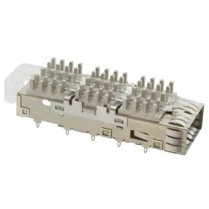 China 1888971-1 QSFP+ Cage With Heat Sink Included Lightpipe Through Hole Right Angle on sale