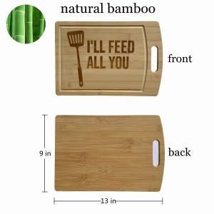 Personalized 28x20cm Non Toxic Bamboo Cutting Board Hanging With Sink