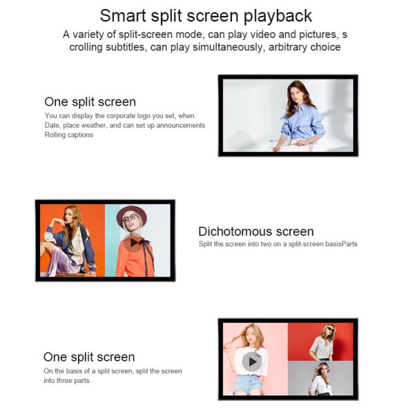 Light Weight Android 7.1 Wall Mount LCD Display With 4G 65 Inch 4K Golden Color