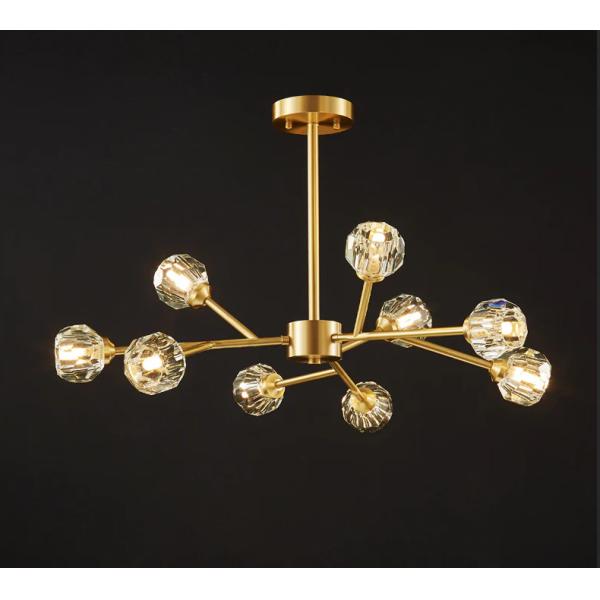 Quality Elegant Brass Crystal Chandelier for Indoor Spaces Dia 80cm x H 45cm Material Customization wholesale