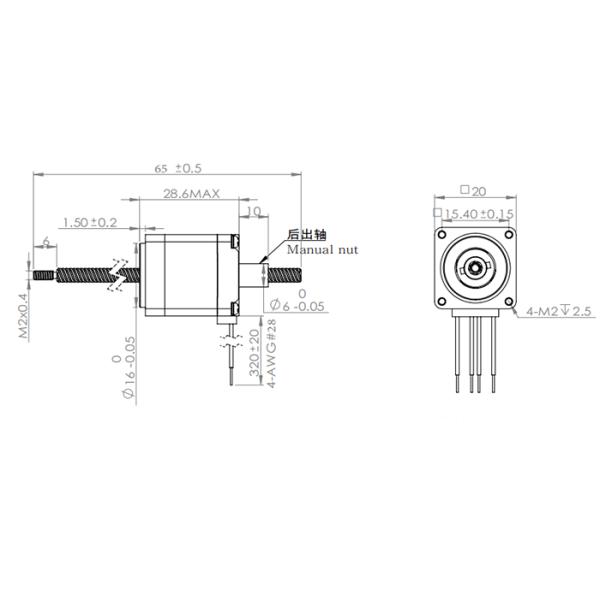 High-precision and high-quality trapezoidal screw 20mm diameter hybrid stepping motor