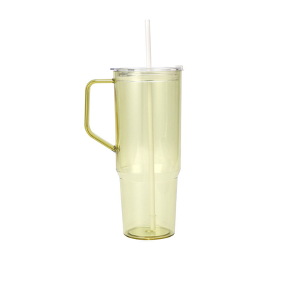 Customizable 40oz Single-layer Handle Cup Large-capacity Straw Portable Plastic