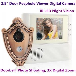 Cheap 2.8 LCD Screen Digital Door Peephole Viewer Camera IR LED Night Vision Home Security Door Eye Electronic Doorbell Alarm for sale