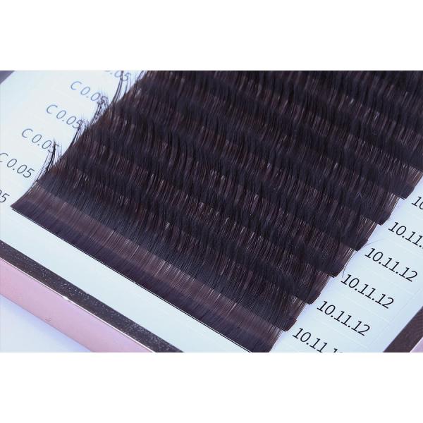 Brown Color Semi Permanent Individual Lashes J B C Curl 0.15mm Thickness Hand Made Type