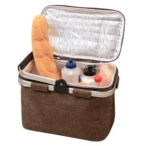 Custom Basket Insulated 6 Can Cooler With Hard Plastic Liner Mock Jute Material