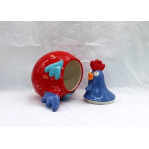 Customized Ceramic Coffee Jar , Rooster Design Easter Dolomite Cookie Jar