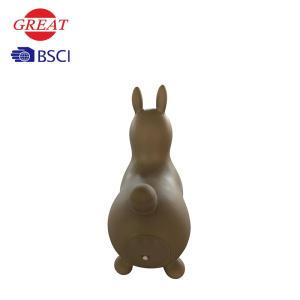 Brown Donkey Hoppe With Inflatable Pump , EU Standard Bouncy Animal Toy