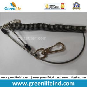 Metal Hook Spring Stretchy Coil Keychain Strap Rope