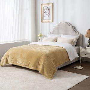 Lightweight Navy Flannel Fleece Bed Spread Blanket Cozy Plush Microfiber