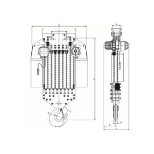 Foot Mounted Stainless Steel Chain Hoist 35 Ton G80 Load Chain Single Speed