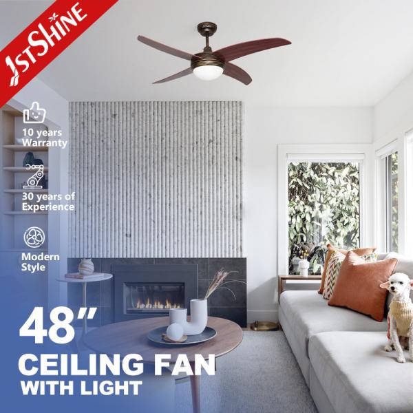 Quality 1stshine Natural Wind 4 MDF Blades LED Ceiling Fan with Light and Remote Modern Design wholesale