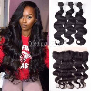 China Malaysian Remy Hair Weave Malaysian Hair Extensions With 13 x 4 Lace Frontal Ear To Ear on sale