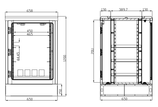 IP55 20U Outdoor Communications Cabinet Single Wall With Thermal Insulation