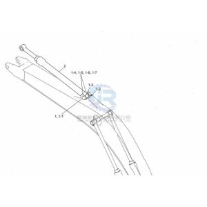 China YN01V00175F1 Excavator Hydraulic Parts Arm Cylinder For SK200-8 SK210LC-8 on sale