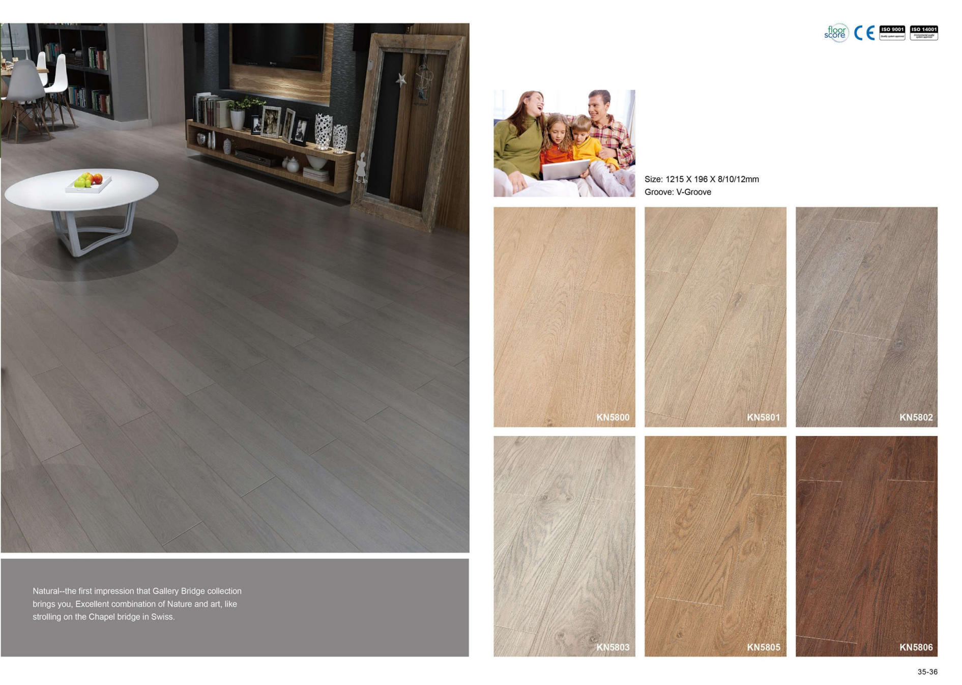Waterproof Laminated Hdf Engineered Wood Flooring Grey 8mm