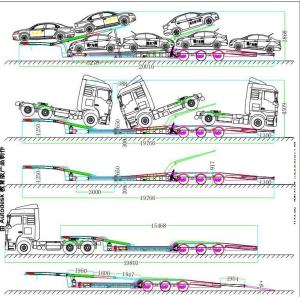 China Fuwa/BPW Axle Anton 7/8/10 PCS Car Carrier Trailer 3 Axle Car Transport Semi-Trailer on sale