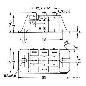 Cheap VHF28-06IO5 Half Controlled Single Phase Rectifier Bridge with Freewheeling Diode IXYS IGBT Power Module for sale