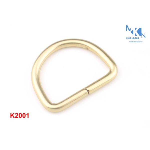Iron Material D Ring Buckle Light Gold Color Polished Hanging Plating For Canvas