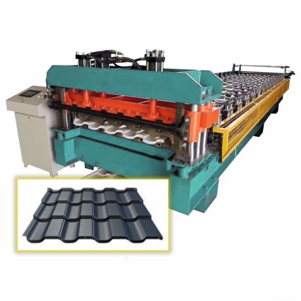 Quality 1250mm Feeding Width Heta Metal Roof Tile Roll Forming Machine With 5-6 Meters/min Working Speed wholesale