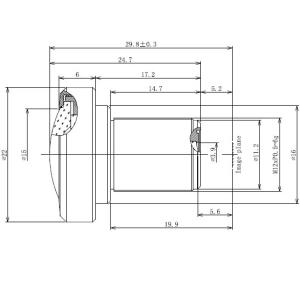 1/2.5" 1.58mm/1.6mm 5Megapixe M12 Mount 180degree IR Fisheye Lens, 5MP Panoramic