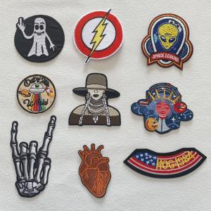 Bulk Iron On Embroidered Patches Merrowed/Heat Cut/Laser Cut Border