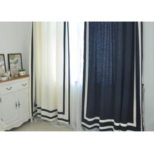 patchwork white and navy curtains , Plain Style Home living room curtains