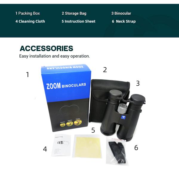 10-30x50 Bak4 FMC Mobile Zoom HD Binoculars Telescope for Hunting Hiking