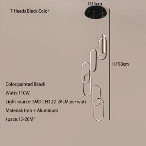 Oval Pendant Light Modern Minimalist Duplex Hall Nordic Living Room Lamp Villa