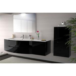 Single color and stainless steel sink make custom bathroom vanity people like