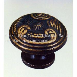 China Size Dia25*H22 Antique flower carve cabinet knob, Zinc alloy,iron,plating per requirments on sale