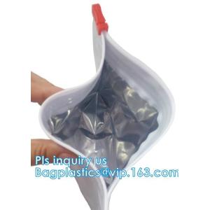 Medium Size Silver Zip lockkk Foil Bag Pouches , Clear Stand Up Pouches For