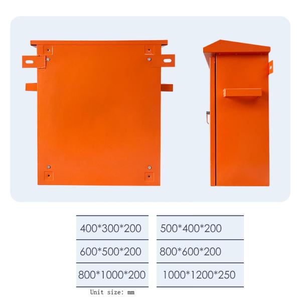 Orange Steel Electrical Enclosure Outdoor Cctv Power Supply Cable Distribution Box Waterproof