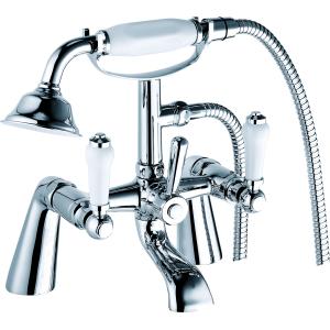 Modern Chrome Finish Bath Mixer Taps Double Handle T8351
