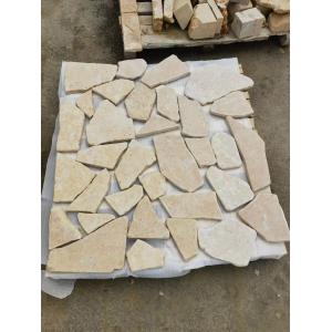 Beige Limestone Tumbled Flagstone Wall Cladding,Random Stone Walkway,Natural