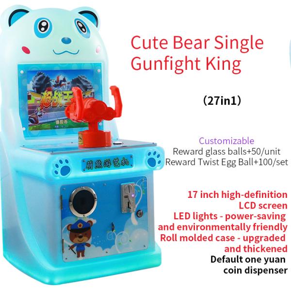 Arcade Cabinet Bear Coin Mall Robot Children Single Player Gunfight King