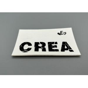 Good Washable White Microfiber Screen Printed Patches With Matte Silicone Logo